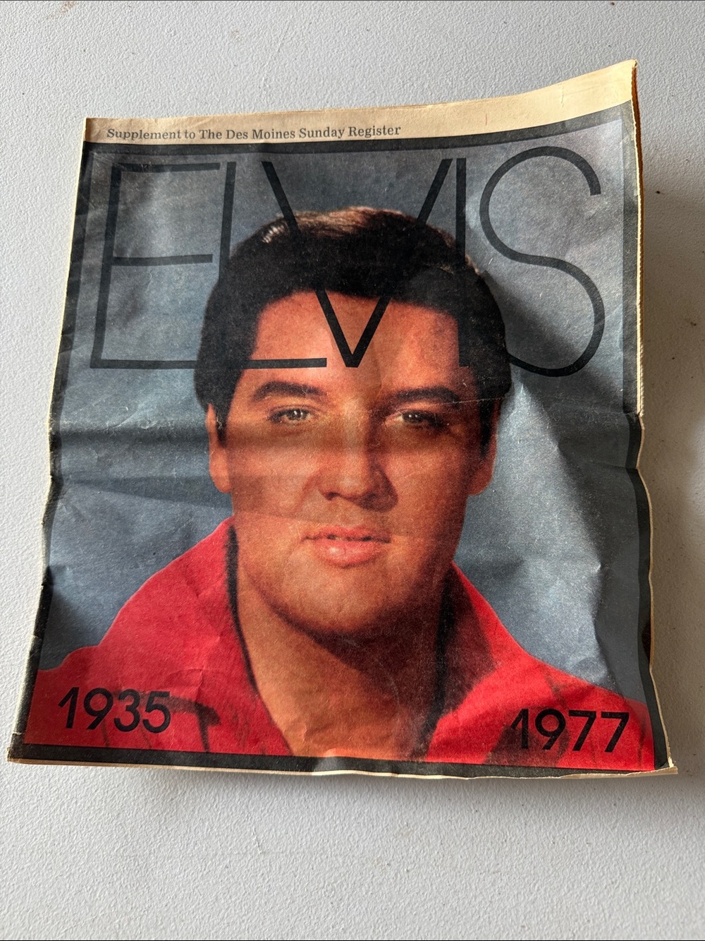 Elvis 16 page supplement to the Des Moines register
